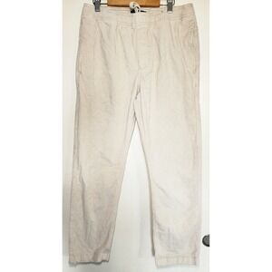 Rip Curl Mens Cream Corduroy Straight Fit Elastic Drawstring Pants 01BMPA Small